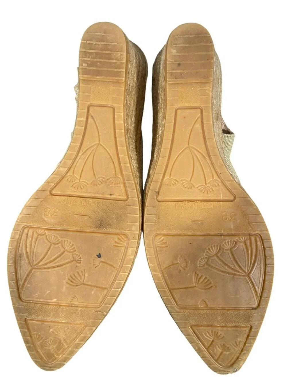 Viscata Barcelona Beige Canvas Slingback Espadrille Wedge Heels Womens Shoes 38